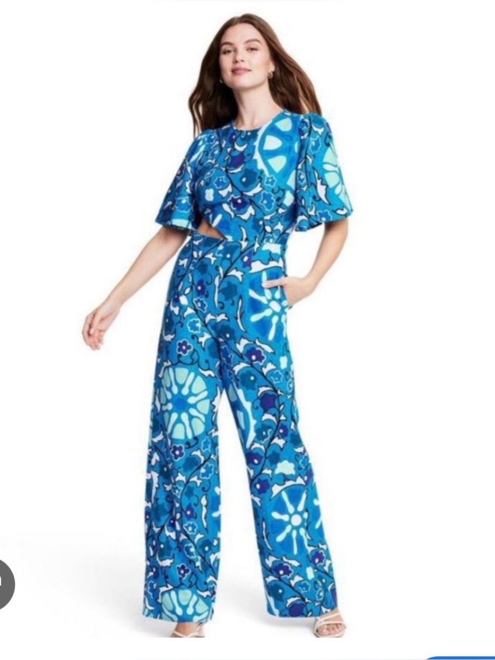 RHODE x Target Blue Zinnia Floral Cutout Wide-Leg Jumpsuit
